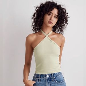 Madewell Halter Crop Tank Top - light green